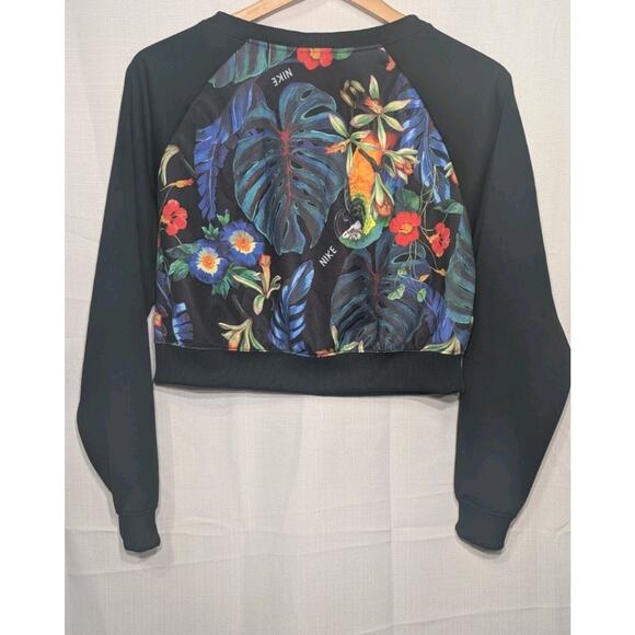 Nike sportswear Womens Hyper Femme Tropical Print Crewneck S Cropped AQ9722-010 - Picture 5 of 8